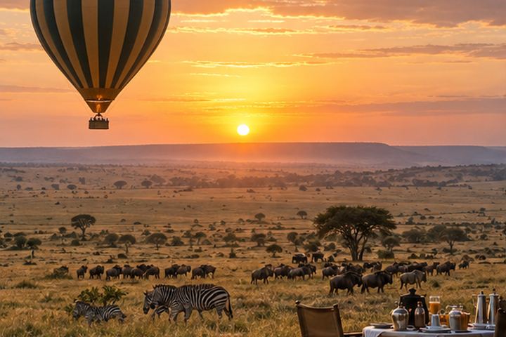 Maasai Mara Sunrise Balloon &amp; Bush Breakfast