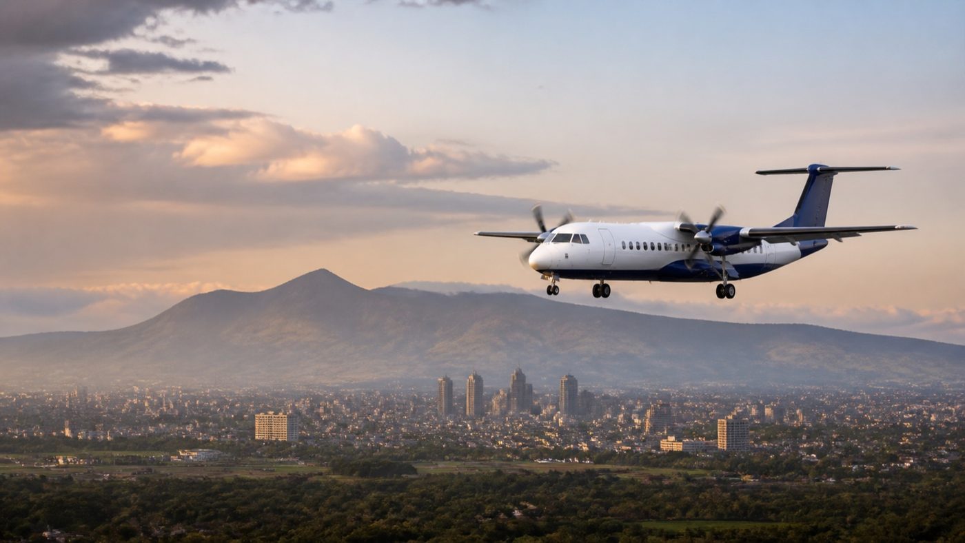 RwandAir regional flight in East Africa
