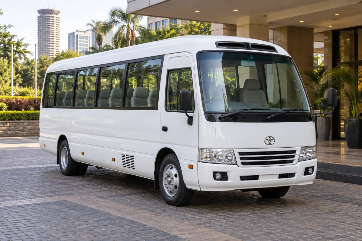 Toyota Coaster (Group Bus) available for hire in East Africa