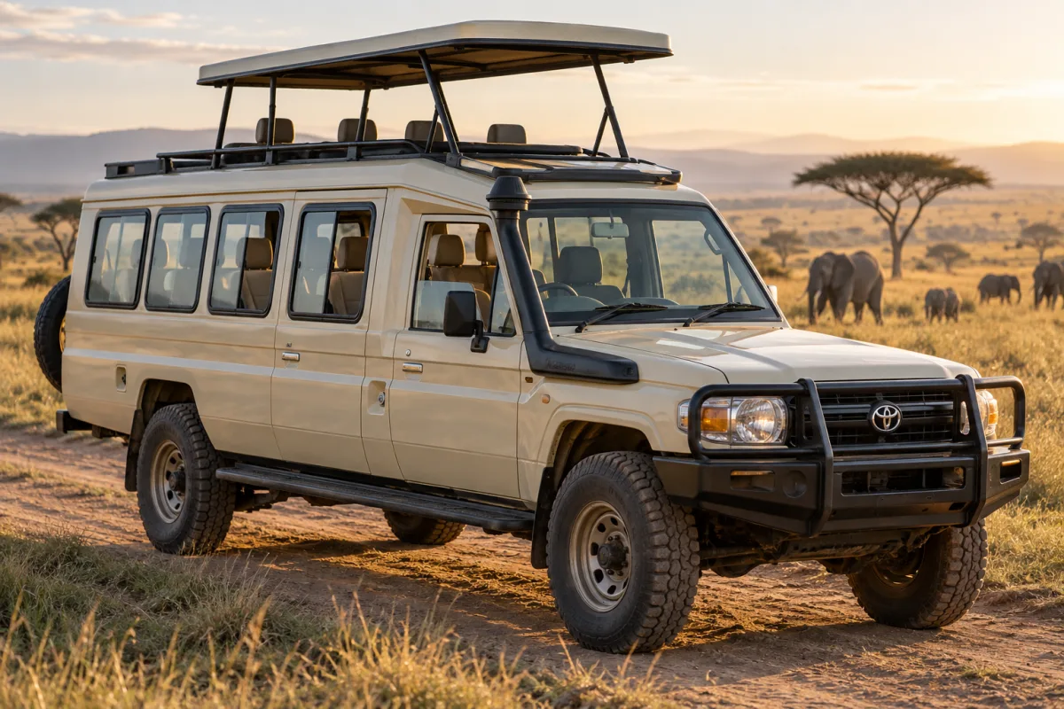 Toyota Land Cruiser Safari (Pop-top) available for hire in East Africa